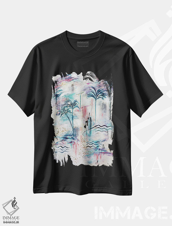 تیشرت طرح دار کوکومو V دکو هنری استوایی، آبستره اثر آنجلا بیسون | فروشگاه ایماژ