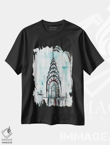 تیشرت طرح دار ساختمان کرایسلر، آرت دکو اثر آنجلا بیسون | فروشگاه ایماژ