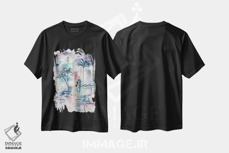 تیشرت طرح دار کوکومو V دکو هنری استوایی، آبستره اثر آنجلا بیسون | فروشگاه ایماژ