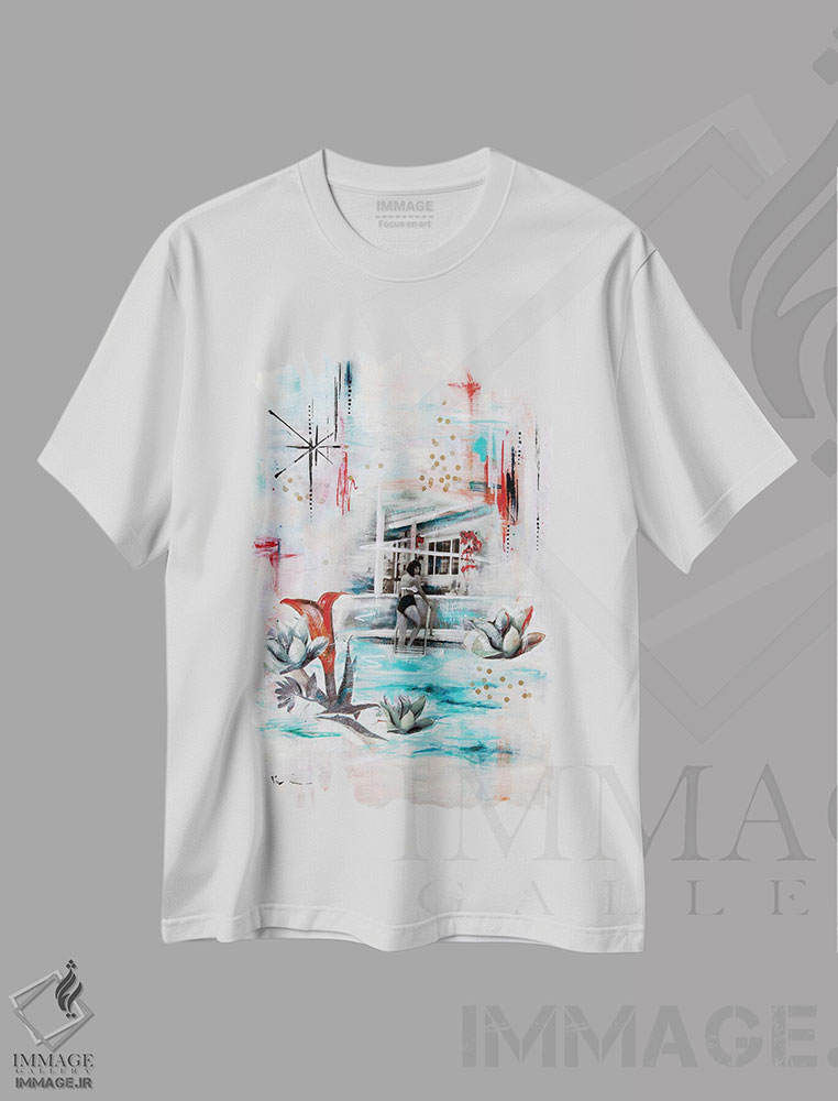 تیشرت طرح دار پالم اسپرینگز با عشق II، دکور معاصر اثر آنجلا بیسون | فروشگاه ایماژ