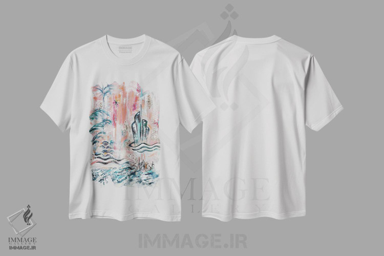 تیشرت طرح دار کوکومو X دکو هنری استوایی، دکور معاصر اثر آنجلا بیسون | فروشگاه ایماژ