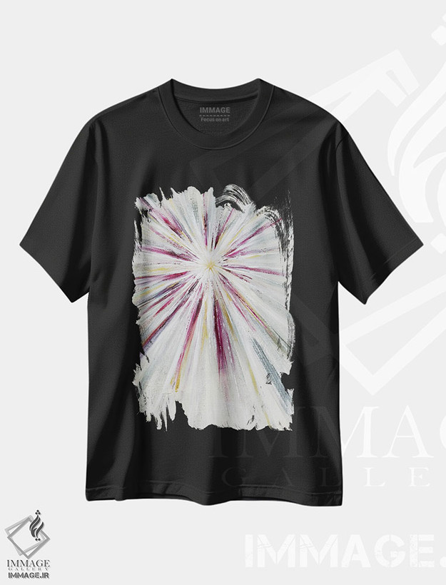 تیشرت طرح دار انفجار ستاره ای سرخابی IV اثر آنجلا بیسون | فروشگاه ایماژ