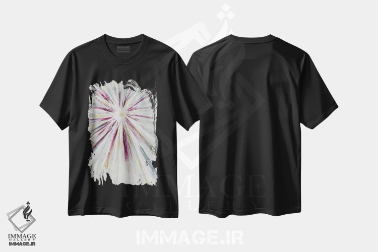 تیشرت طرح دار انفجار ستاره ای سرخابی IV اثر آنجلا بیسون | فروشگاه ایماژ