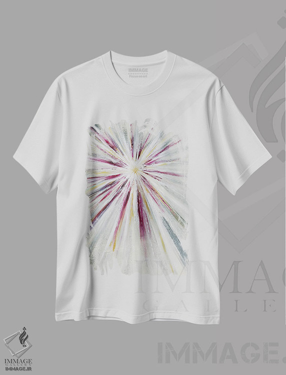تیشرت طرح دار انفجار ستاره ای سرخابی IV اثر آنجلا بیسون | immage.ir