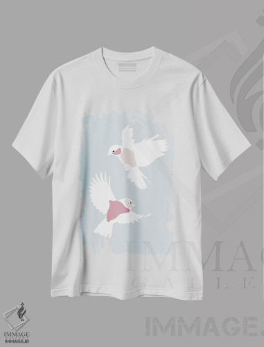 تیشرت طرح دار پرندگان، تزئینی اثر بلک پرینتس | فروشگاه ایماژ