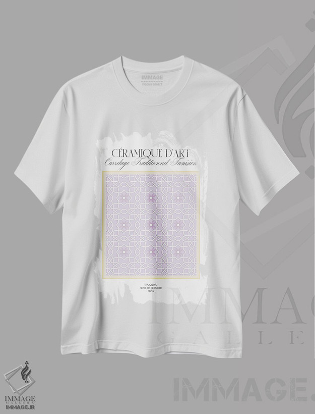 تیشرت طرح دار هنر سفال تونس، دکور آفریقایی اثر بلک پرینتس | فروشگاه ایماژ