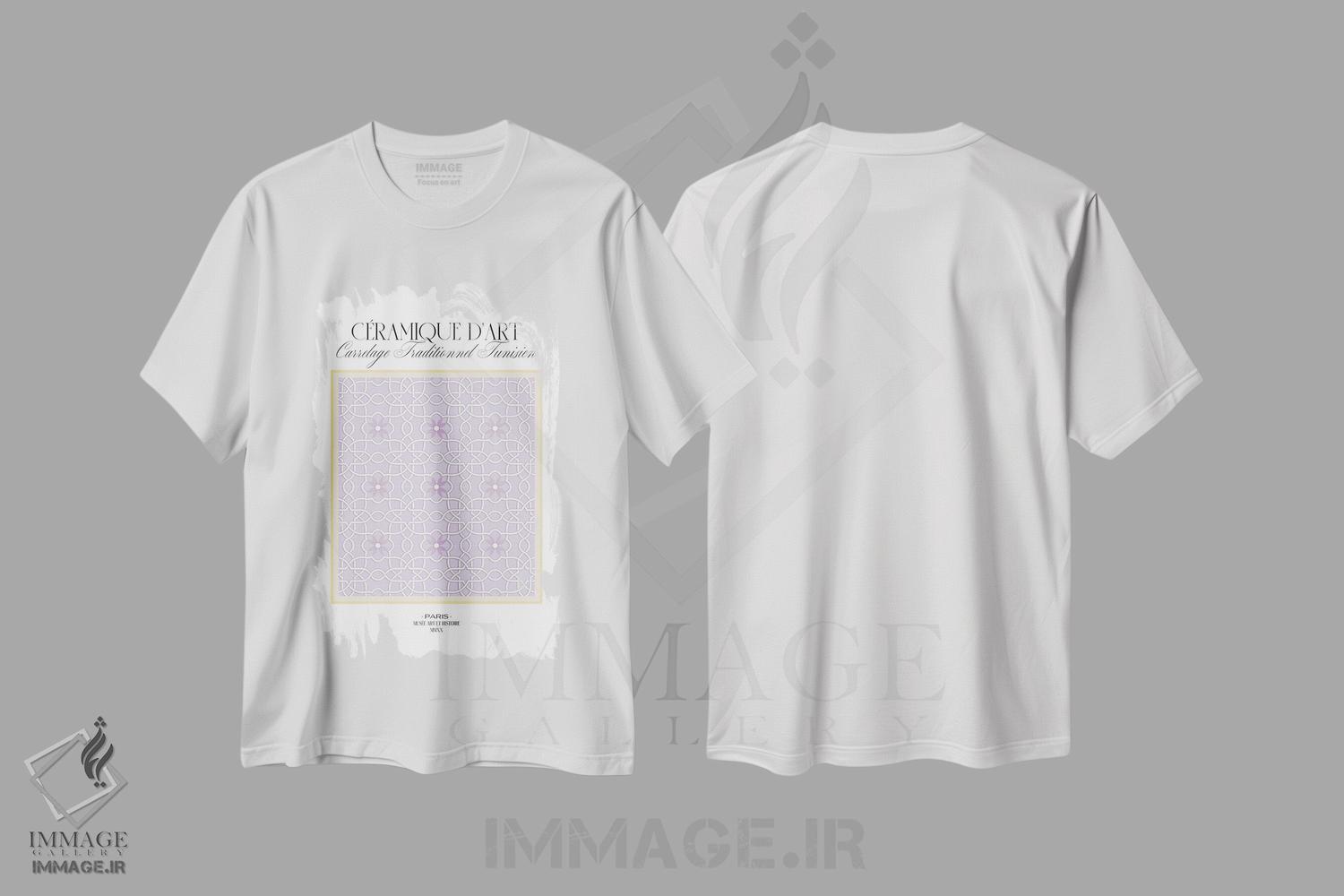 تیشرت طرح دار هنر سفال تونس، دکور آفریقایی اثر بلک پرینتس | فروشگاه ایماژ