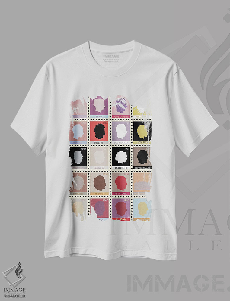 تیشرت طرح دار هتل گرند بوداپست، تزئینی اثر جردن بولتون | فروشگاه ایماژ