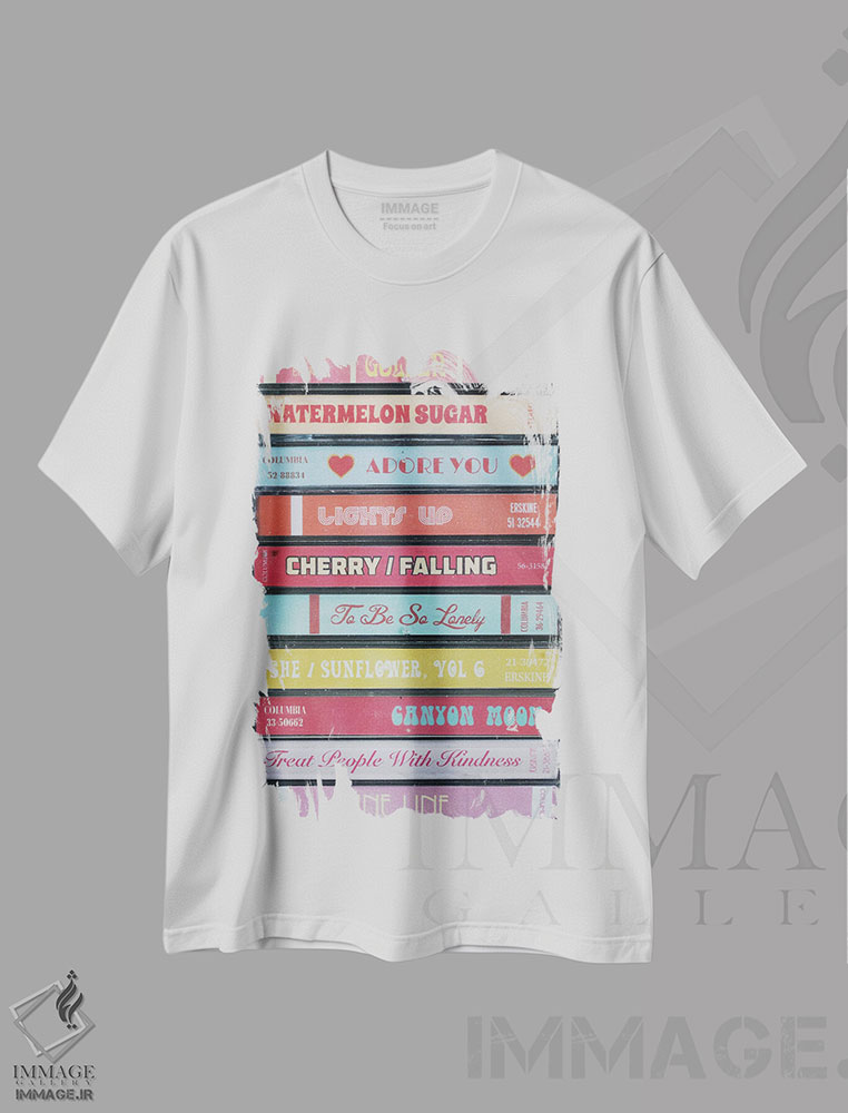 تیشرت طرح دار هری استایلز، تزئینی اثر جردن بولتون | immage.ir