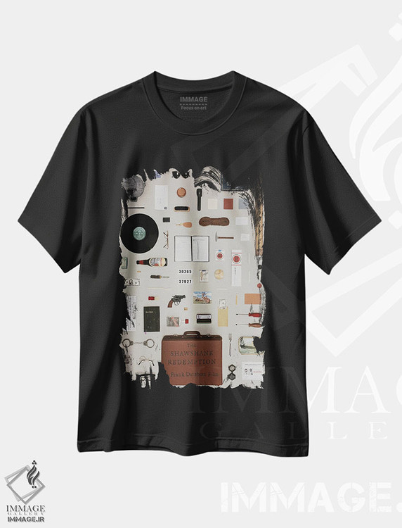 تیشرت طرح دار اشیای رستگاری در شاوشنک، تزئینی اثر جردن بولتون | فروشگاه ایماژ
