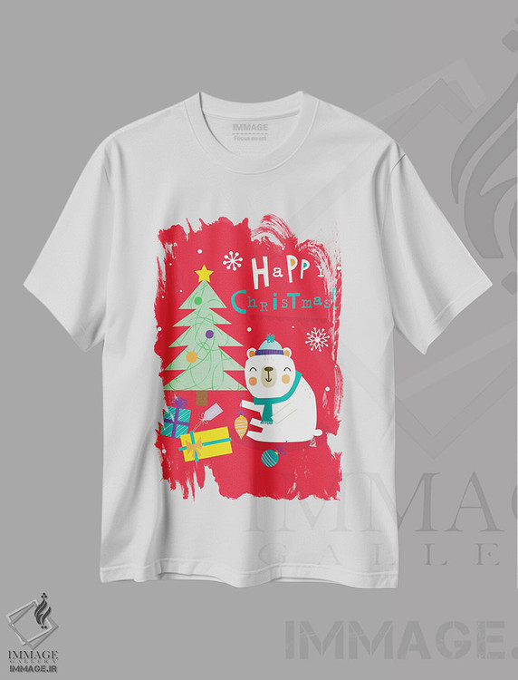 تیشرت طرح دار کریسمس مبارک کریسمس، تابلو و عبار ت های کریسمسی اثر لیزا بارلو | فروشگاه ایماژ