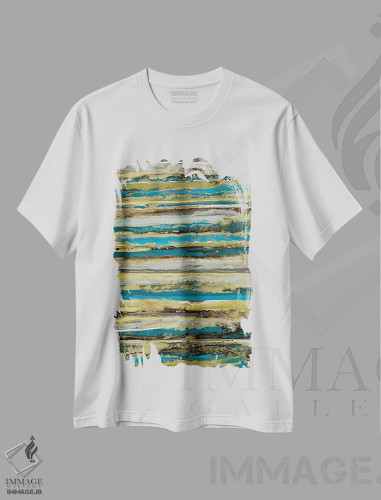 تیشرت طرح دار خطوط اثر بلیکلی برینگ | فروشگاه ایماژ