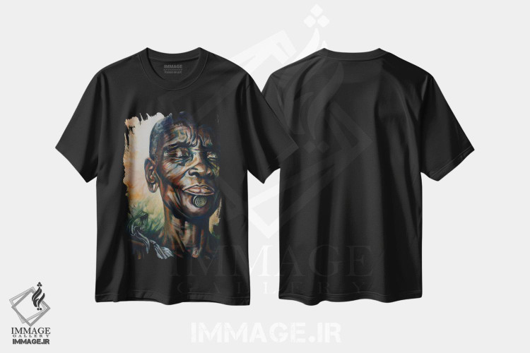 تیشرت طرح دار زن بودی، هنر آمریکایی آفریقایی تبار اثر بلول آرت | فروشگاه ایماژ