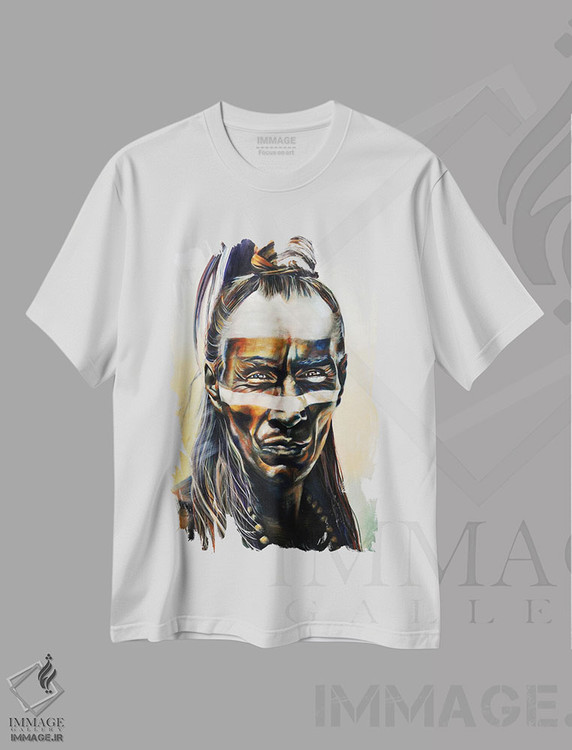 تیشرت طرح دار سرخ پوست مایا، هنر فاخر معاصر اثر بلول آرت | فروشگاه ایماژ