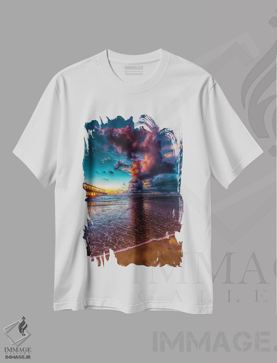 تیشرت طرح دار طلوع اسکله، مدیوم اثر بن مولدر | immage.ir