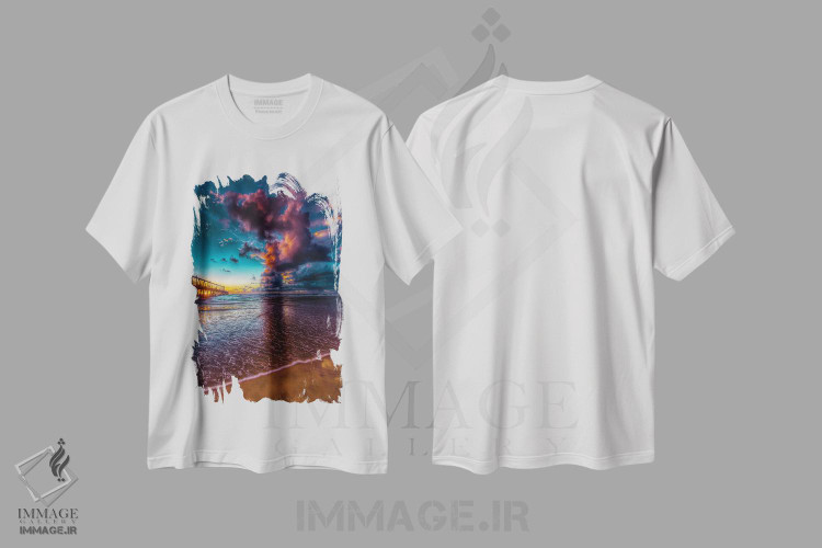 تیشرت طرح دار طلوع اسکله، مدیوم اثر بن مولدر | immage.ir
