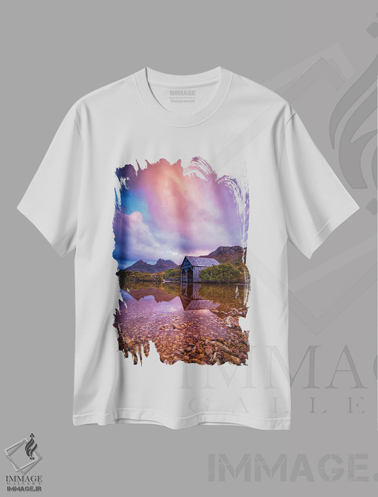 تیشرت طرح دار خانه قایقی، مدیوم اثر بن مولدر | فروشگاه ایماژ
