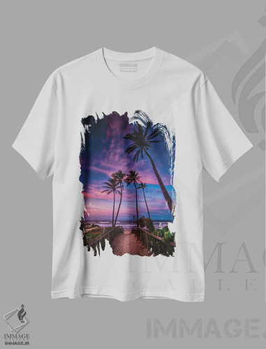 تیشرت طرح دار آرامش نخل، مدیوم اثر بن مولدر | فروشگاه ایماژ