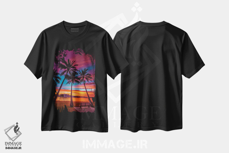 تیشرت طرح دار جایگاه غروب، مدیوم اثر بن مولدر | immage.ir