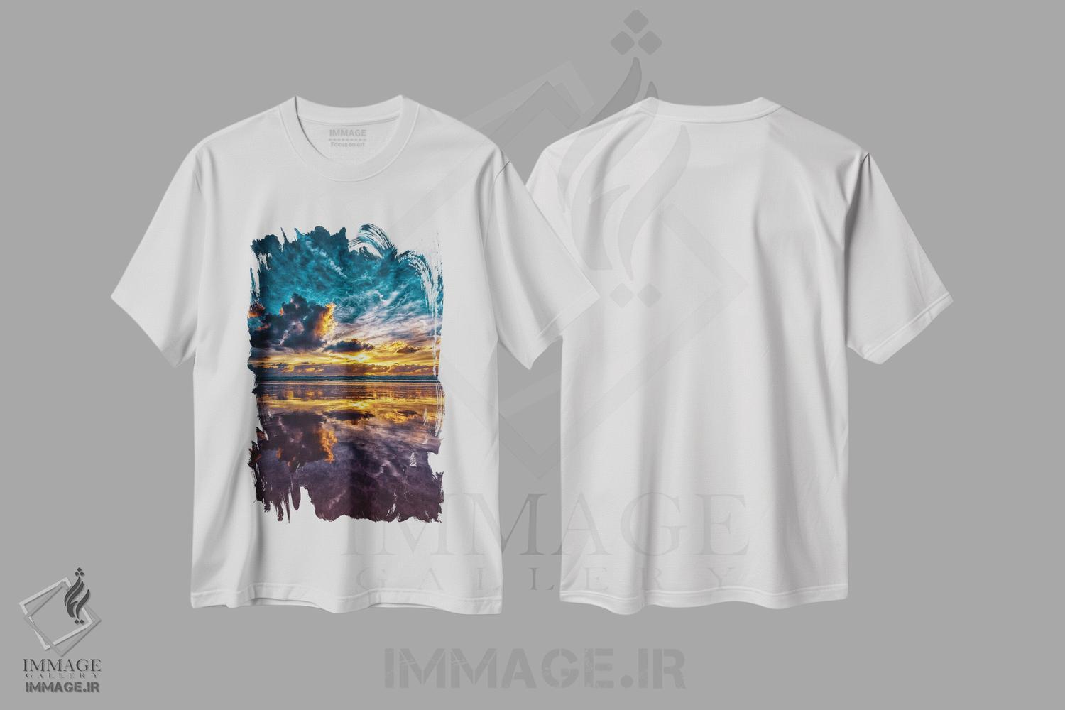 تیشرت طرح دار آسمان های برقی، مدیوم اثر بن مولدر | immage.ir