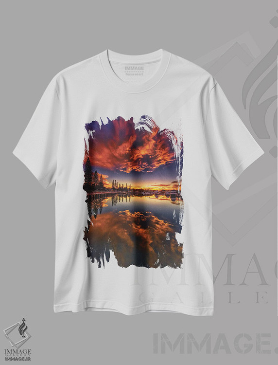 تیشرت طرح دار بازتاب های بندر، مدیوم اثر بن مولدر | فروشگاه ایماژ