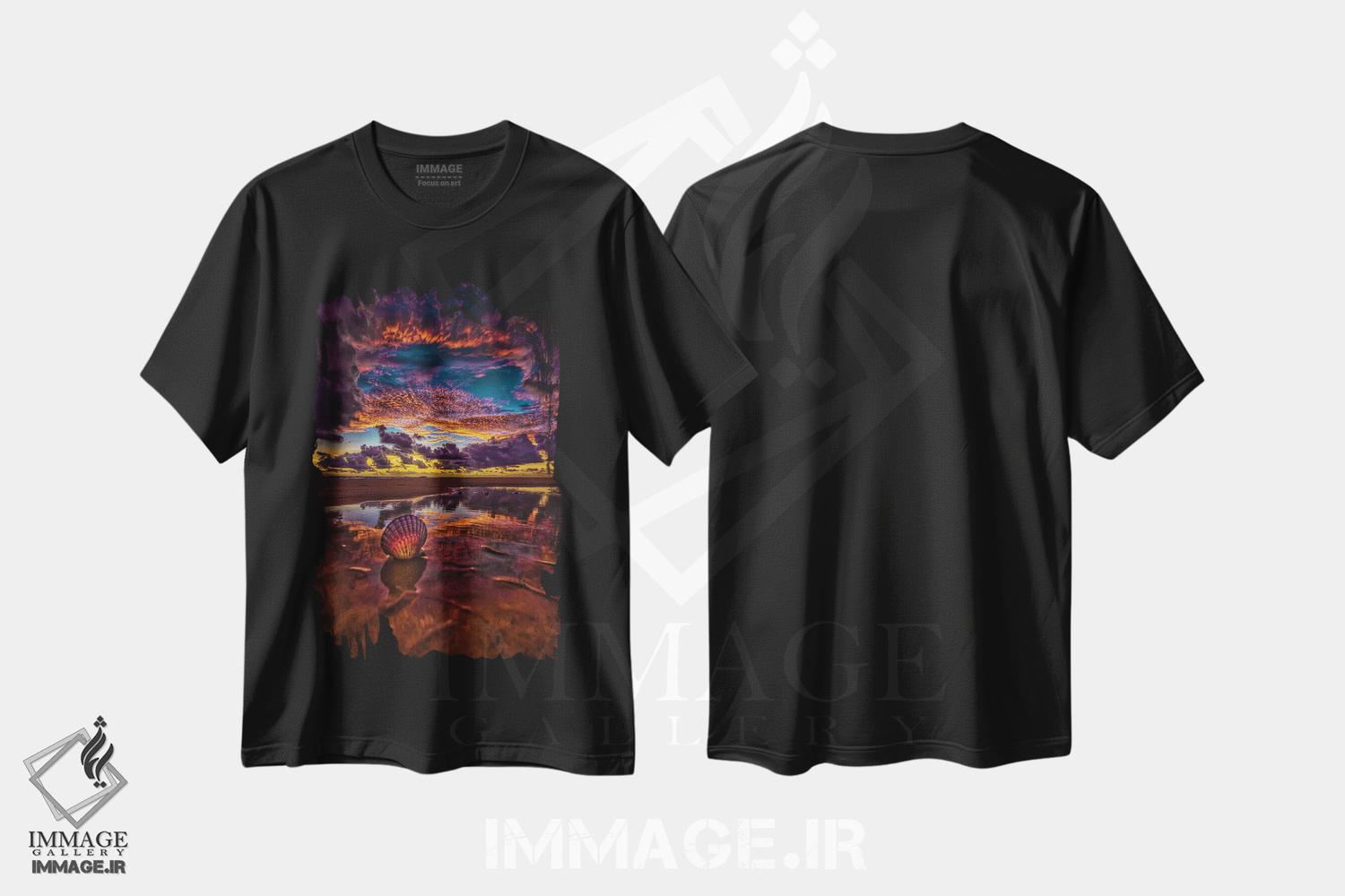 تیشرت طرح دار صدف دریایی، مدیوم اثر بن مولدر | immage.ir