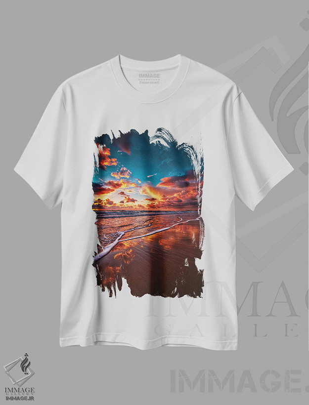 تیشرت طرح دار ابرها و موج ها، مدیوم اثر بن مولدر | فروشگاه ایماژ