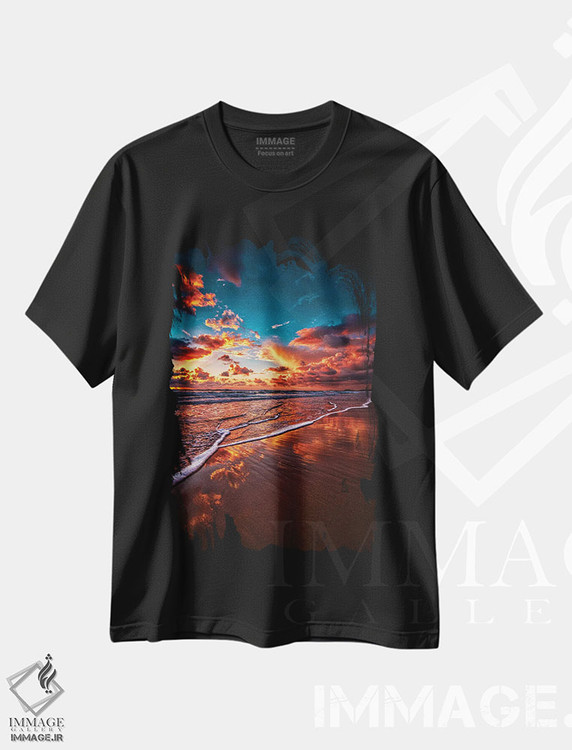 تیشرت طرح دار ابرها و موج ها، مدیوم اثر بن مولدر | immage.ir