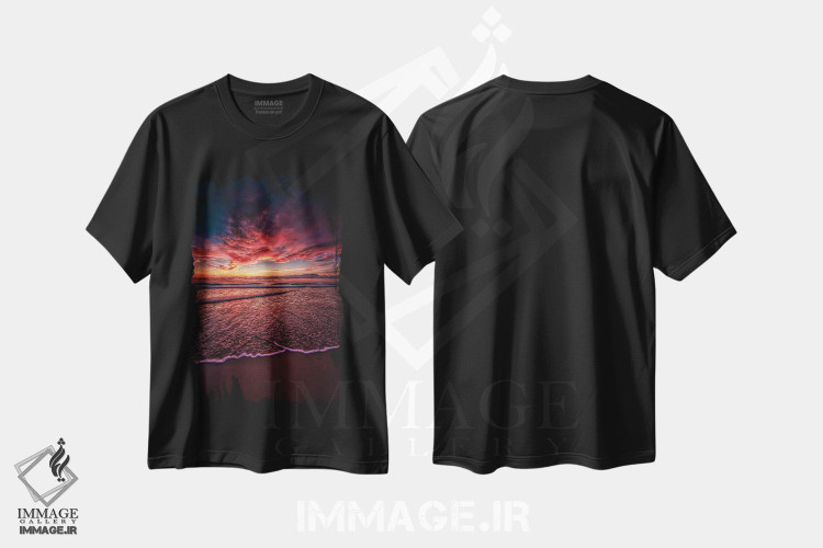 تیشرت طرح دار آسمان های سرخ اقیانوس، مدیوم اثر بن مولدر | فروشگاه ایماژ