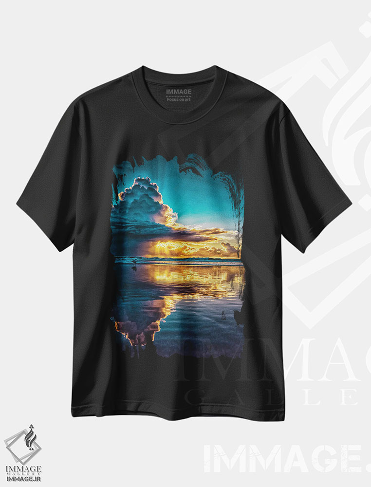 تیشرت طرح دار ابر صبحگاهی خورشید، مدیوم اثر بن مولدر | فروشگاه ایماژ