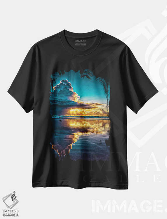 تیشرت طرح دار ابر صبحگاهی خورشید، مدیوم اثر بن مولدر | فروشگاه ایماژ