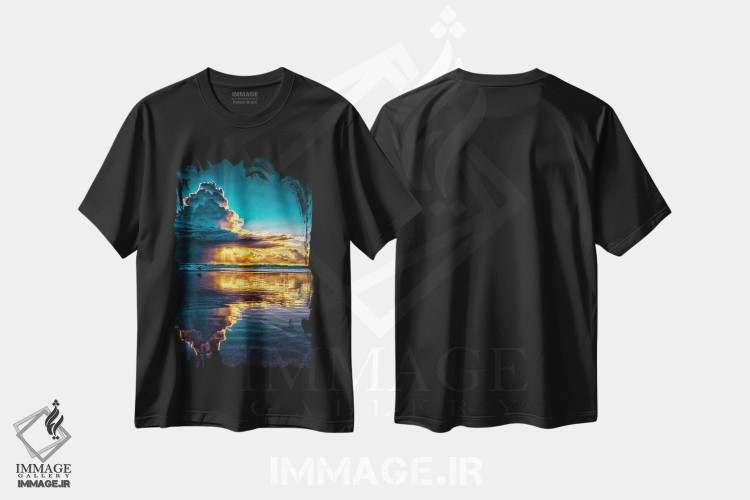 تیشرت طرح دار ابر صبحگاهی خورشید، مدیوم اثر بن مولدر | فروشگاه ایماژ