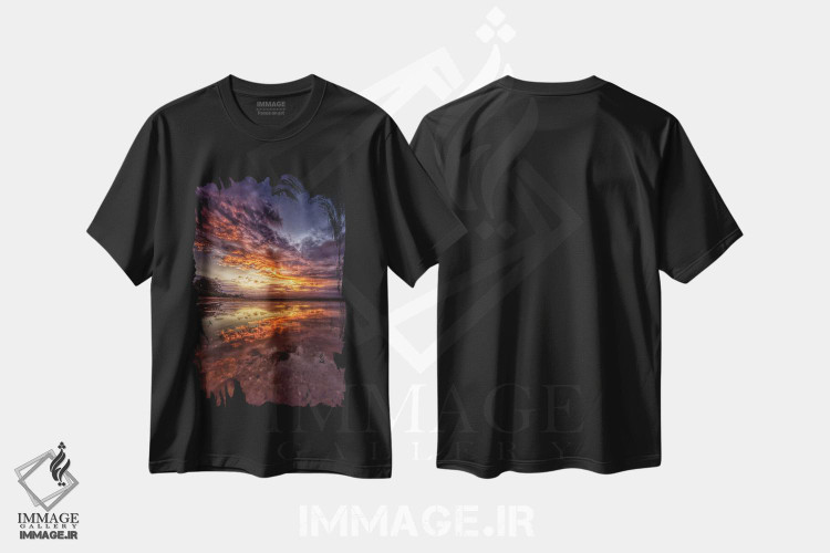تیشرت طرح دار دو غروب، مدیوم اثر بن مولدر | immage.ir