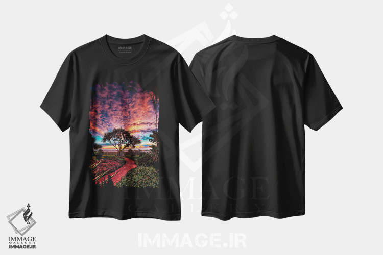 تیشرت طرح دار مسیر آجری قرمز، مدیوم اثر بن مولدر | فروشگاه ایماژ