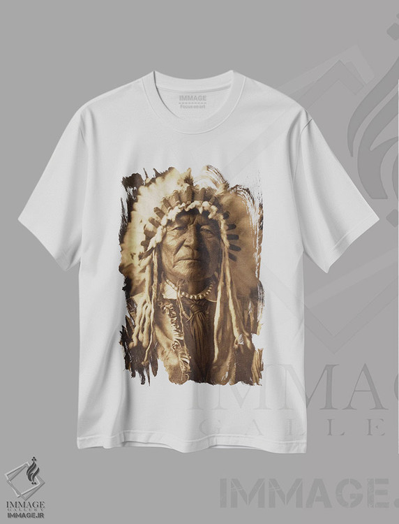 تیشرت طرح دار خرس نشسته، مدیوم اثر ادوارد شریـف کرتیس | فروشگاه ایماژ