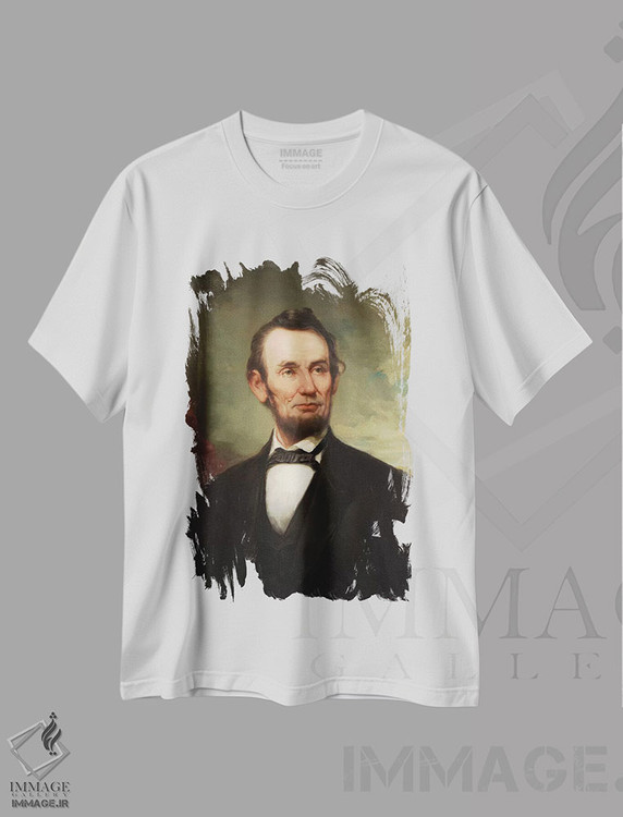 تیشرت طرح دار آبراهام لینکلن، هنر فاخر کلاسیک اثر جورج هنری استوری | immage.ir