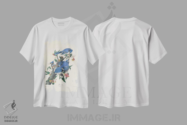 تیشرت طرح دار 1831,جی آبی، ۱۸۳۱، هنر فاخر کلاسیک اثر جان جیمز آدوبون | فروشگاه ایماژ