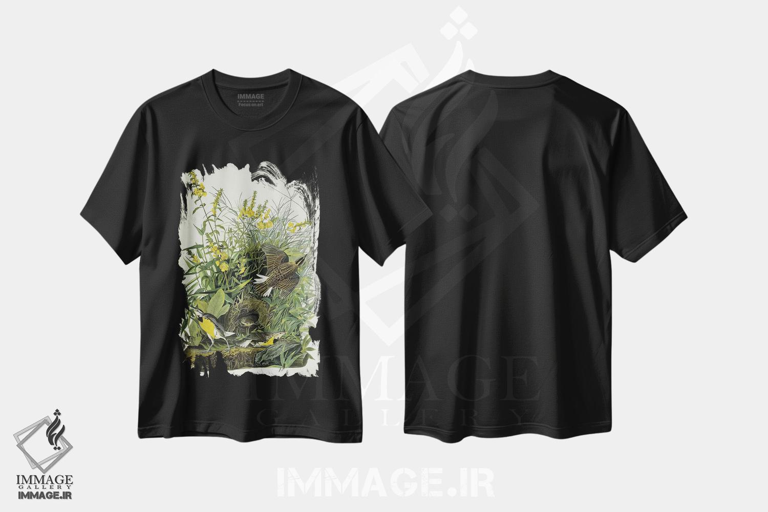 تیشرت طرح دار 1832,چکاوک چمنزار، ۱۸۳۲، هنر فاخر کلاسیک اثر جان جیمز آدوبون | فروشگاه ایماژ