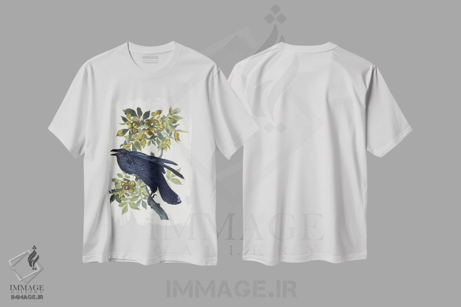 تیشرت طرح دار کلاغ، هنر فاخر کلاسیک اثر جان جیمز آدوبون | فروشگاه ایماژ