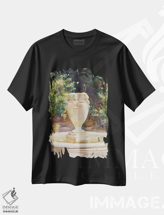 تیشرت طرح دار Pocantico,فواره گلدانی، پوکانتیکو، هنر فاخر کلاسیک اثر جان سینگر سارجنت | immage.ir