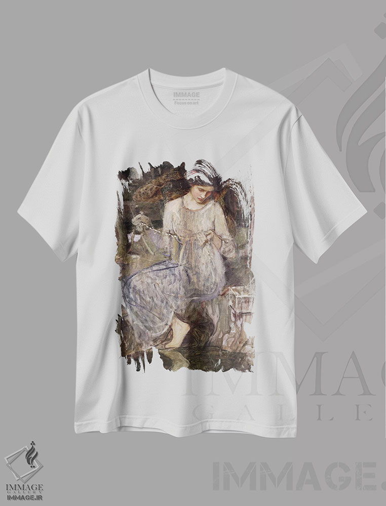 تیشرت طرح دار c.1909,گردنبند، حدود ۱۹۰۹، هنر فاخر کلاسیک اثر جان ویلیام واترهاوس | immage.ir