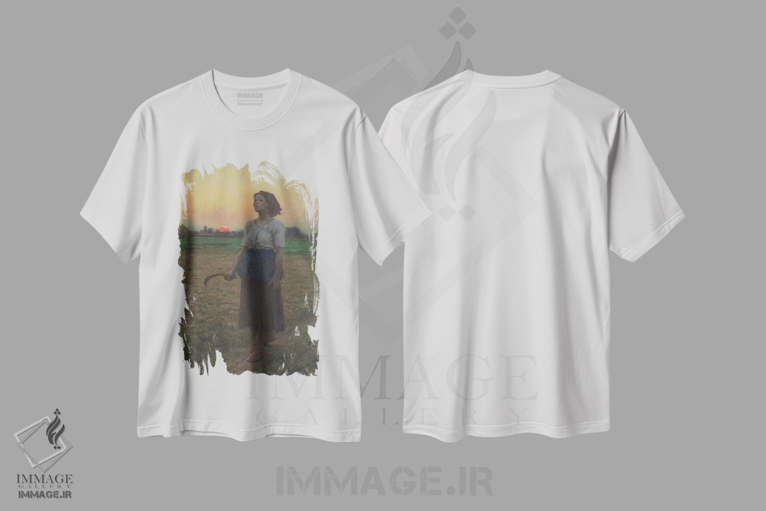 تیشرت طرح دار 1884,آواز چکاوک، ۱۸۸۴، هنر فاخر کلاسیک اثر ژول برتون | immage.ir
