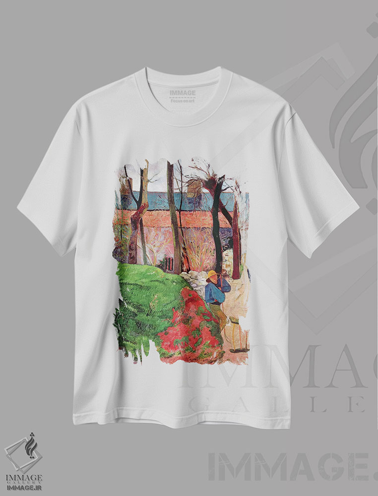 تیشرت طرح دار 1890,کلبه ای در لو پولدو، ۱۸۹۰، هنر فاخر کلاسیک اثر پل گوگن | immage.ir