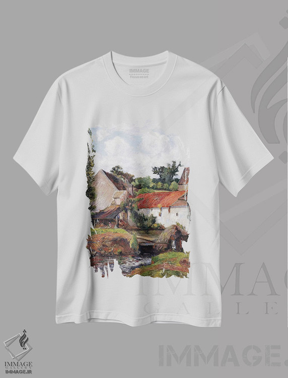 تیشرت طرح دار 1883,مزرعه در اسنی، ۱۸۸۳، هنر فاخر کلاسیک اثر پل گوگن | فروشگاه ایماژ