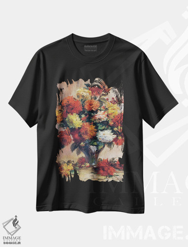 تیشرت طرح دار گل های کوکب، هنر فاخر کلاسیک اثر پیر-اوگوست رنوار | فروشگاه ایماژ