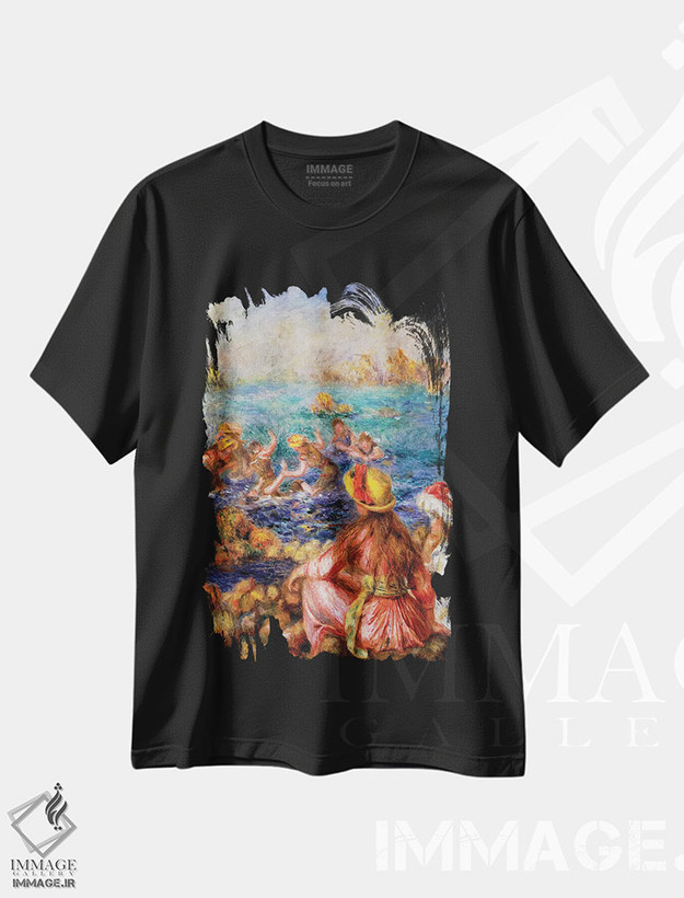 تیشرت طرح دار 1892,شناگران، ۱۸۹۲، هنر فاخر کلاسیک اثر پیر-اوگوست رنوار | فروشگاه ایماژ