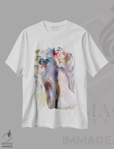 تیشرت طرح دار c.1882-3,رقص در روستا، حدود ۱۸۸۲-۱۸۸۳، هنر فاخر کلاسیک اثر پیر-اوگوست رنوار | فروشگاه ایماژ