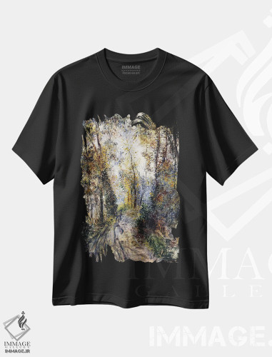تیشرت طرح دار 1871,مسیر جنگلی، ۱۸۷۱، هنر فاخر کلاسیک اثر پیر-اوگوست رنوار | فروشگاه ایماژ