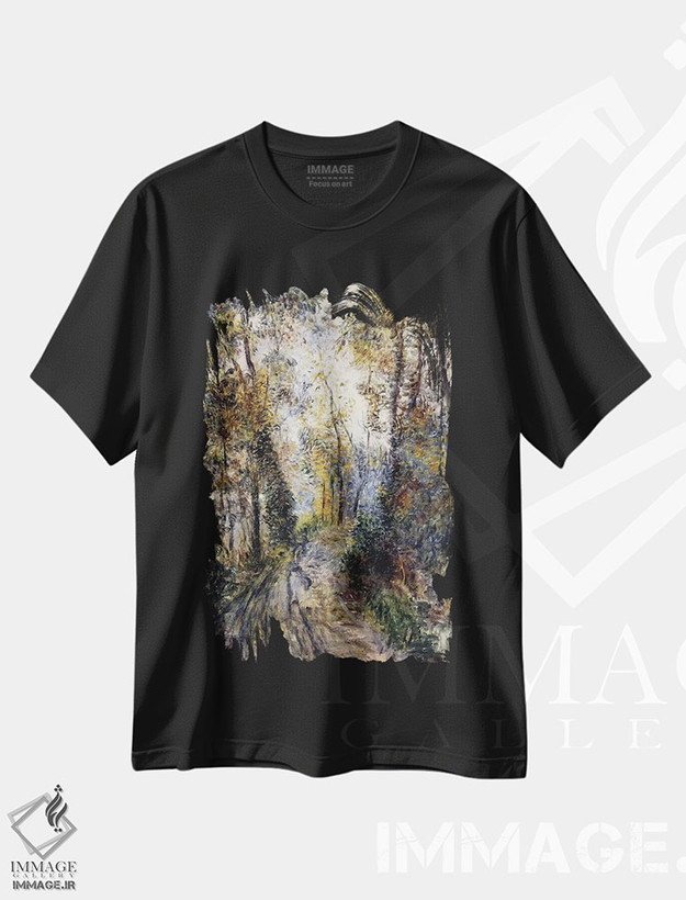 تیشرت طرح دار 1871,مسیر جنگلی، ۱۸۷۱، هنر فاخر کلاسیک اثر پیر-اوگوست رنوار | فروشگاه ایماژ