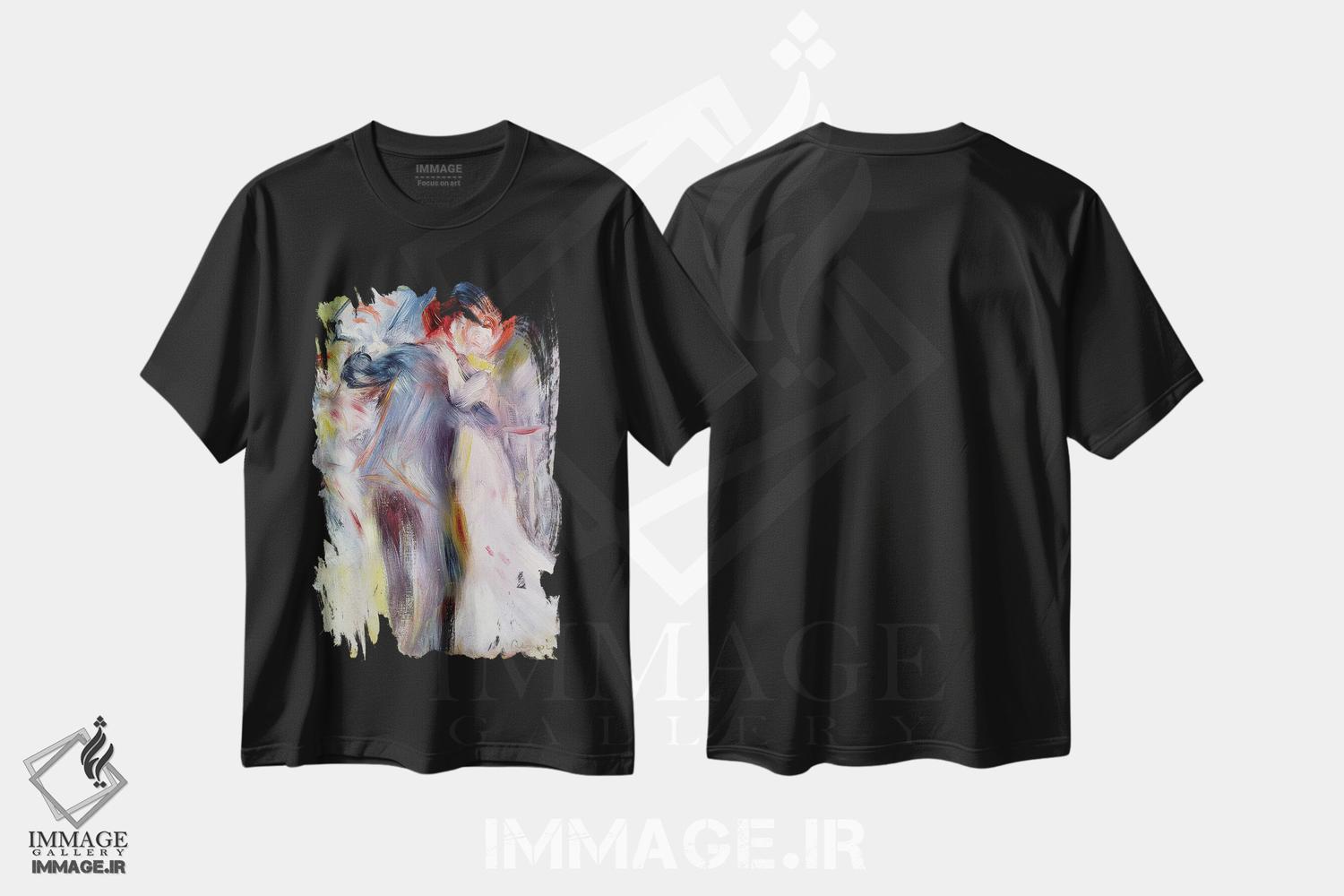 تیشرت طرح دار c.1882-3,رقص در روستا، حدود ۱۸۸۲-۱۸۸۳، هنر فاخر کلاسیک اثر پیر-اوگوست رنوار | immage.ir